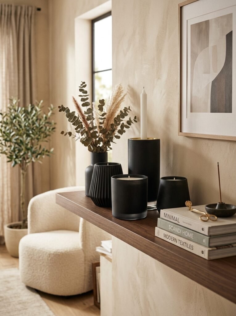 Matte black painted thrift store candle holders